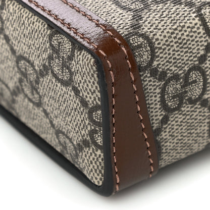 Gucci GG Supreme Monogram Mini Horsebit 1955 Crossbody Bag Beige Brown Sugar 9 of 11