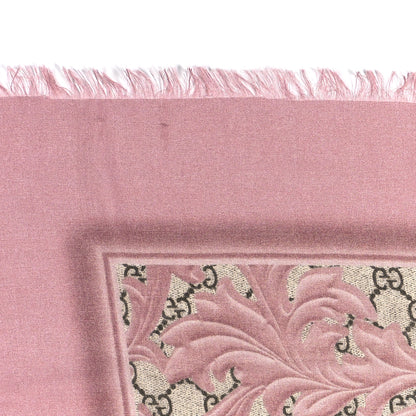 Gucci Modal Silk GG Monogram Big Arabesque Shawl Beige Pink 3 of 3