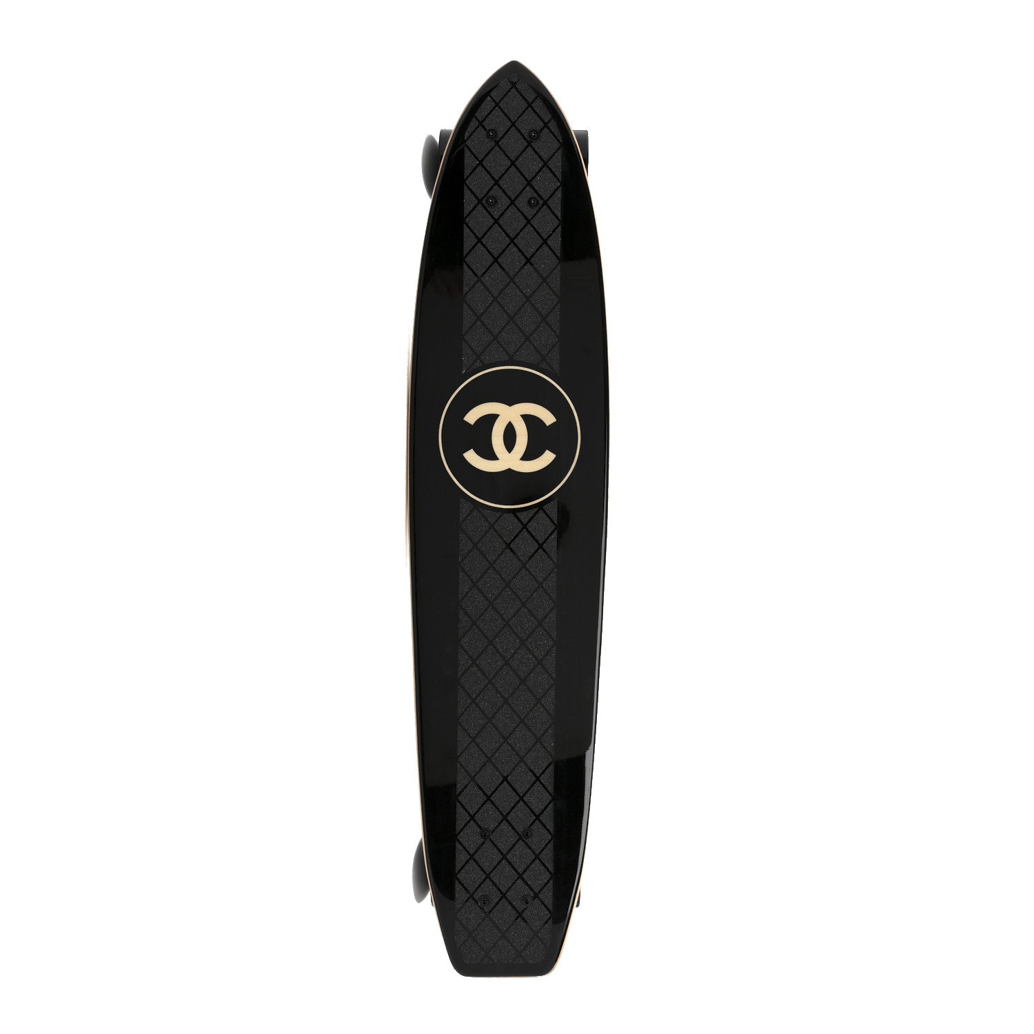 Chanel Lacquered Wood Logo Mini Cruiser Skateboard Black 1 of 6