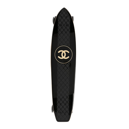 Chanel Lacquered Wood Logo Mini Cruiser Skateboard Black 1 of 6