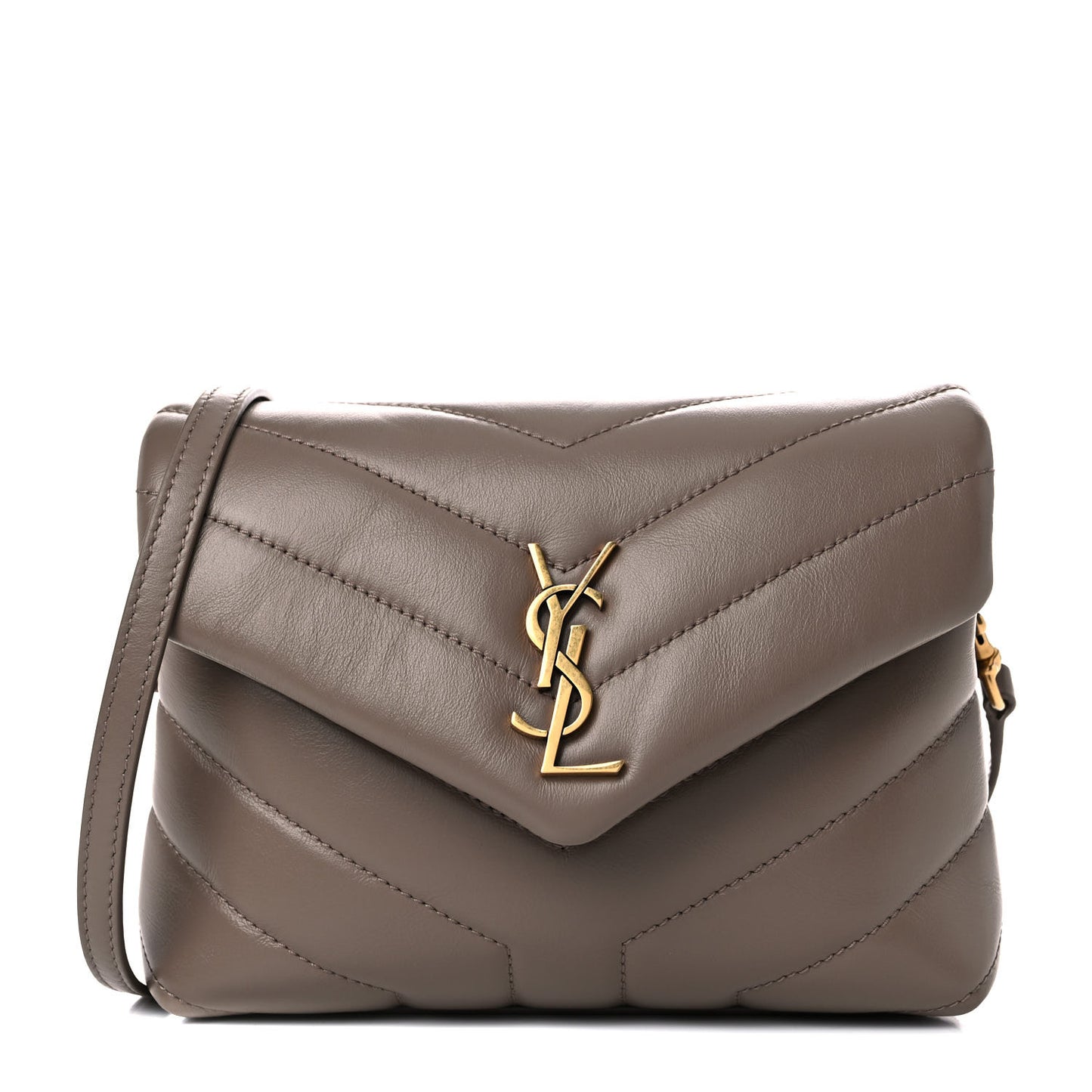 Calfskin Y Quilted Monogram Toy Loulou Crossbody Bag Taupe