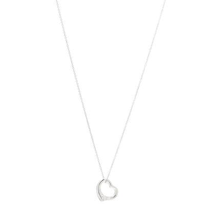 Tiffany Sterling Silver 16mm Elsa Peretti Open Heart Pendant Necklace 1 of 8