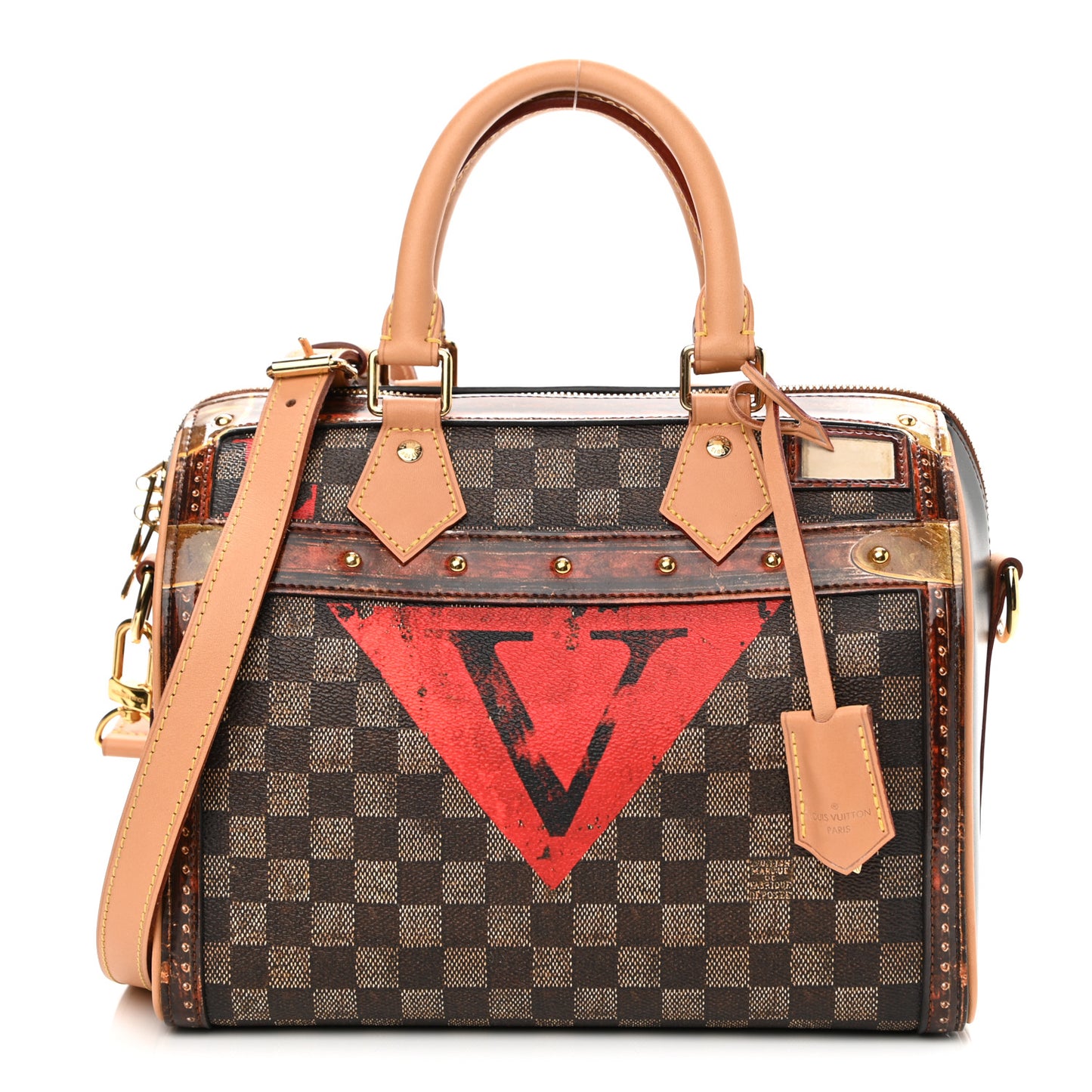 Transformed Damier Ebene Time Trunk Speedy Bandouliere 25 Black