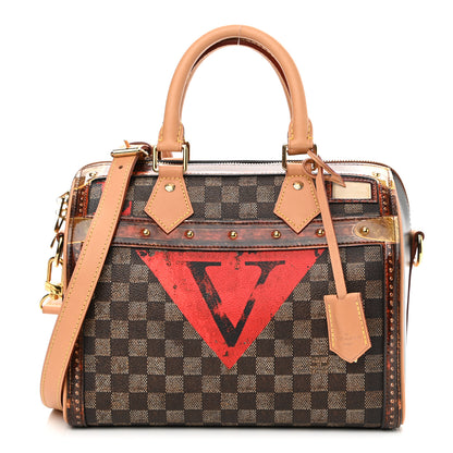 Louis Vuitton Transformed Damier Ebene Time Trunk Speedy Bandouliere 25 Black 1 of 11