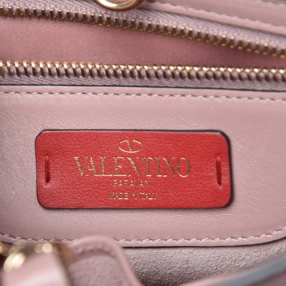 Valentino Garavani Calfskin Small Rockstud All Over Demilune Double Handle Satchel Lipstick 7 of 17