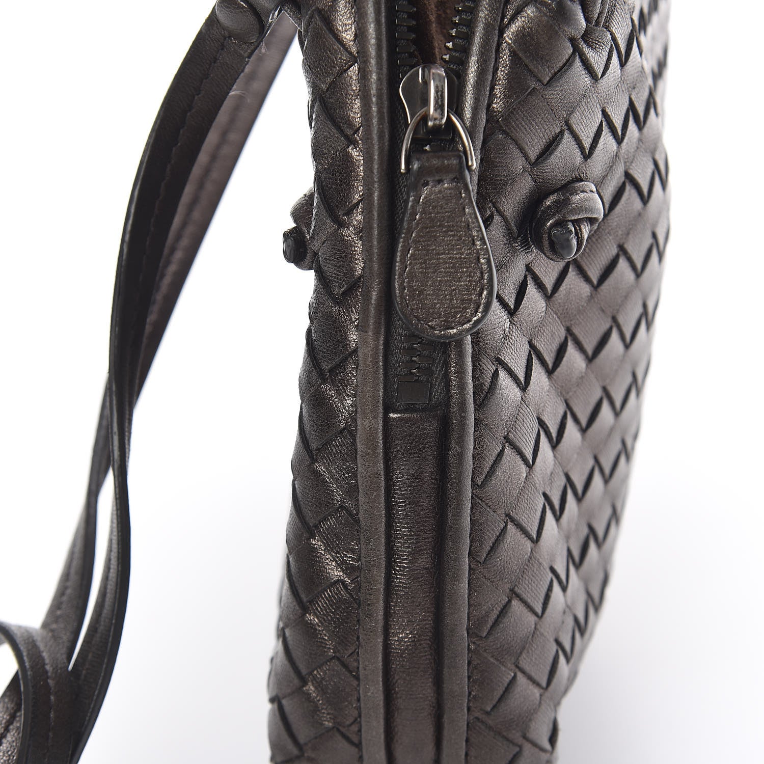Bottega Veneta Metallic Nappa Intrecciato Nodini Crossbody Messenger Bronze 9 of 20