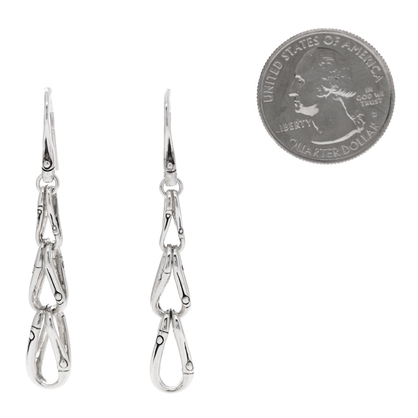 Sterling Silver Bamboo Linear Drop Earrings