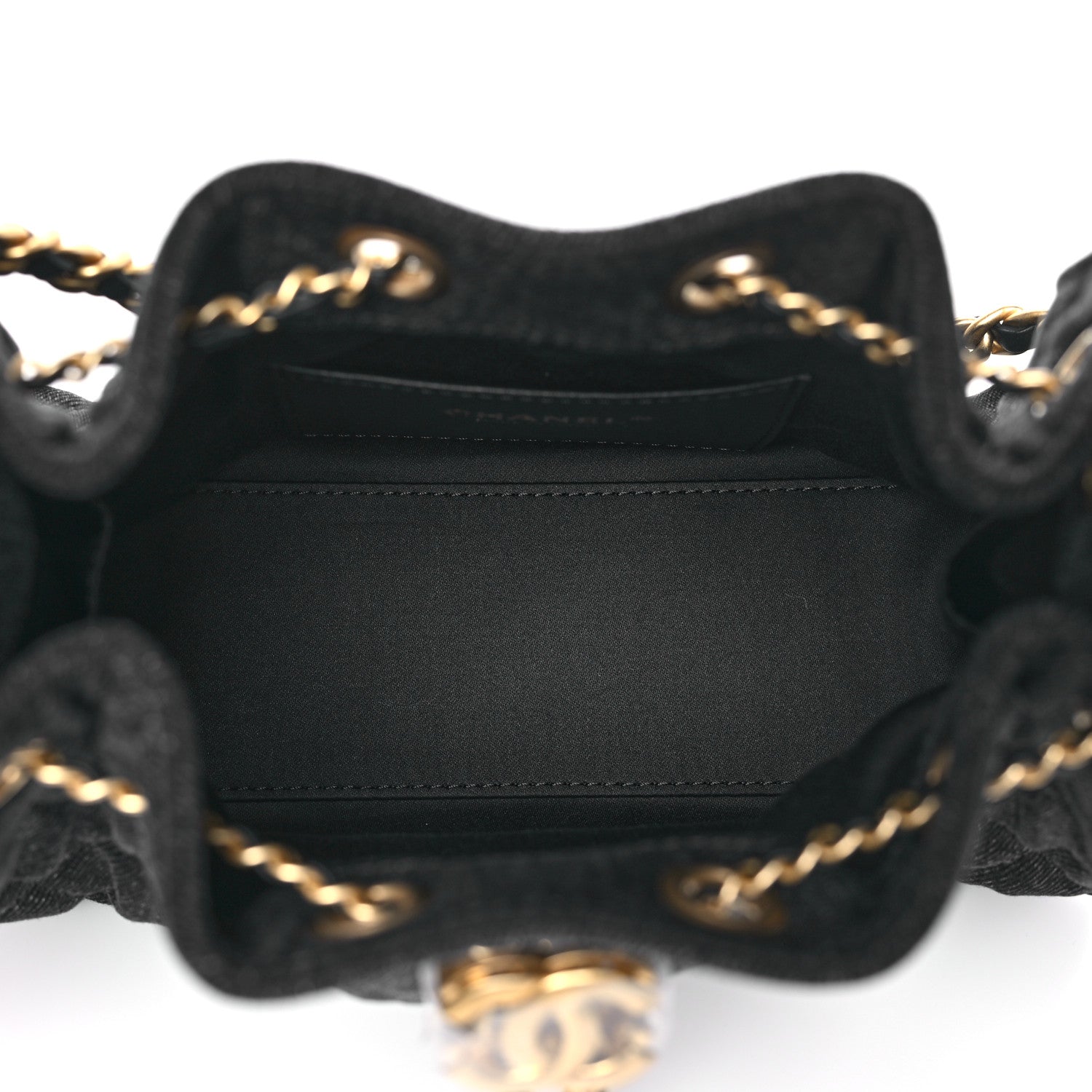 Chanel Washed Denim Quilted Mini Chanel 25 Handbag Black 5 of 11