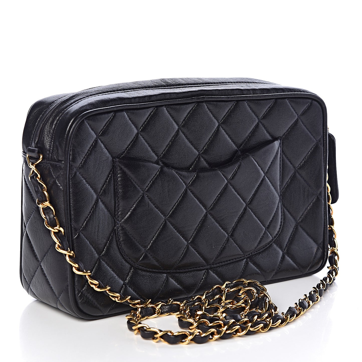 Lambskin Quilted Camera Case Black
