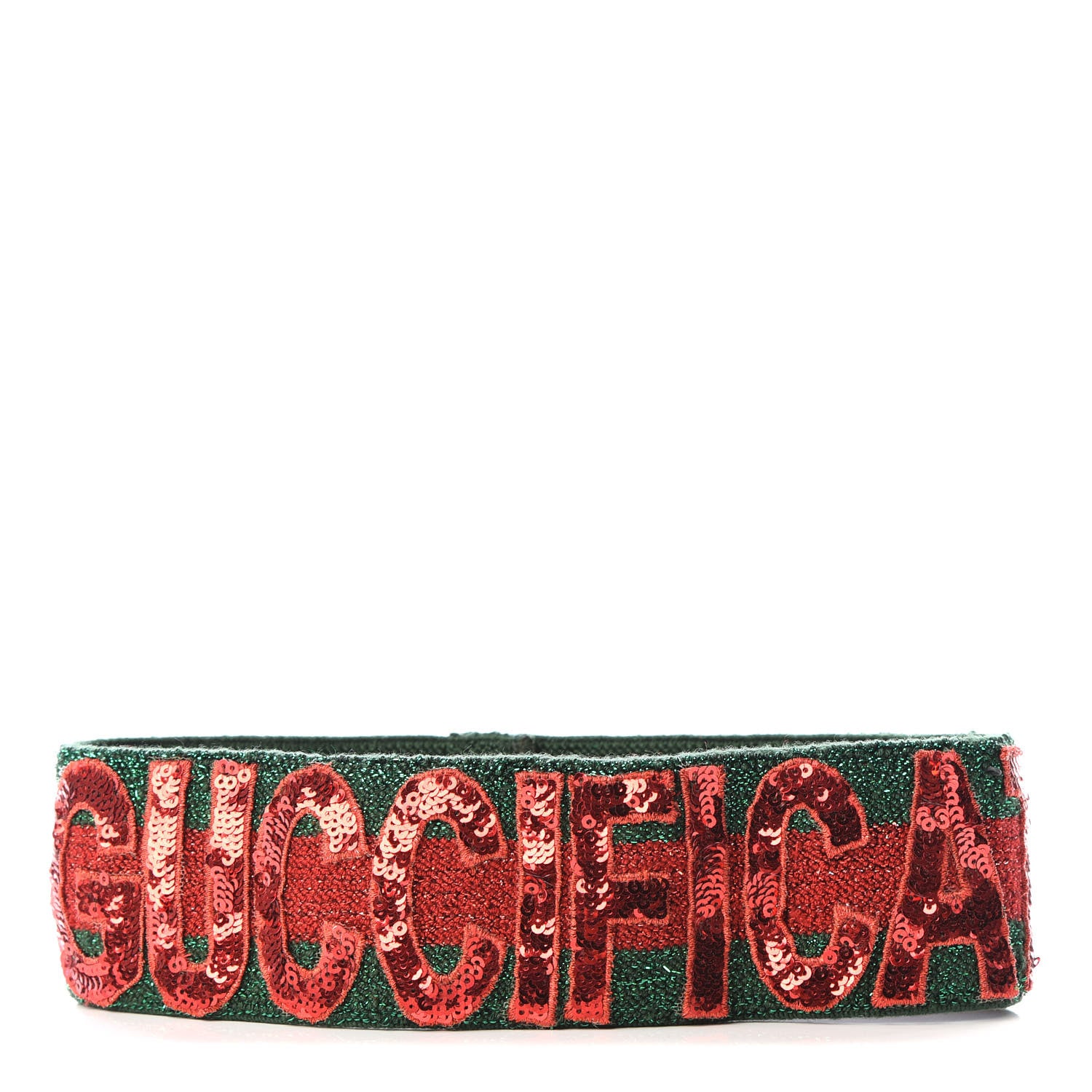 Gucci Sequin Headband Medium Red Green 1 of 4