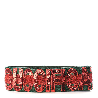 Gucci Sequin Headband Medium Red Green 1 of 4