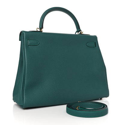 Hermes Togo Kelly Retourne 32 Malachite 3 of 11