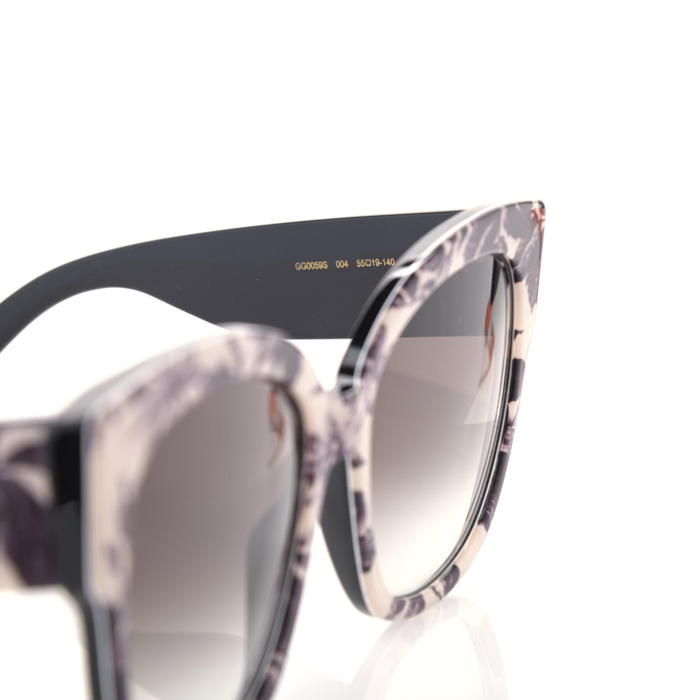 Acetate Herbarium Print Square Frame Sunglasses GG0059S White