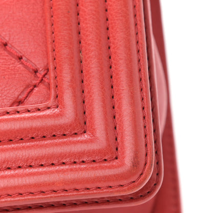 Chanel Calfskin Quilted Double Stitch Medium Boy Flap Red 7 of 16