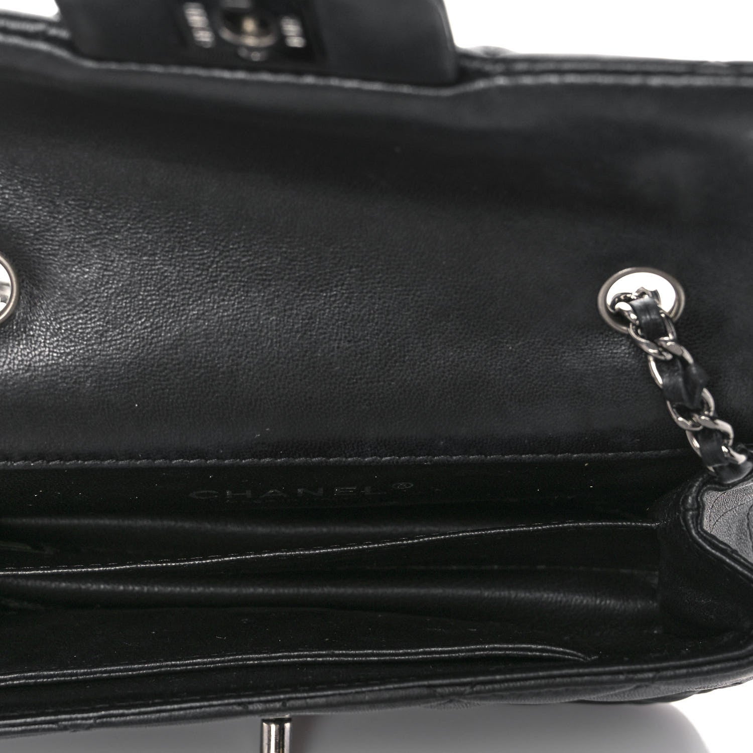 Chanel Lambskin Quilted Extra Mini Rectangular Flap Black 5 of 9