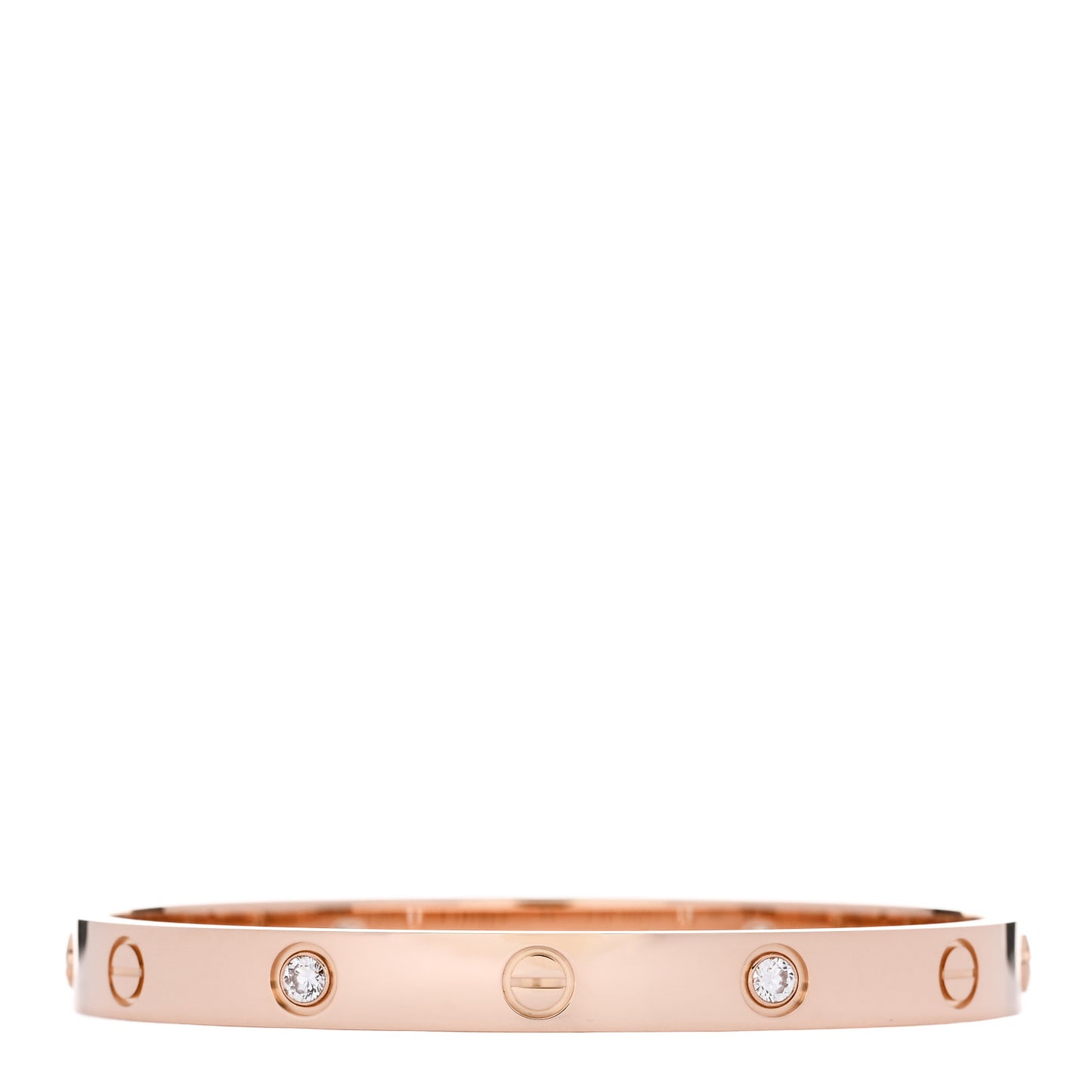 18K Pink Gold 4 Diamond LOVE Bracelet 17