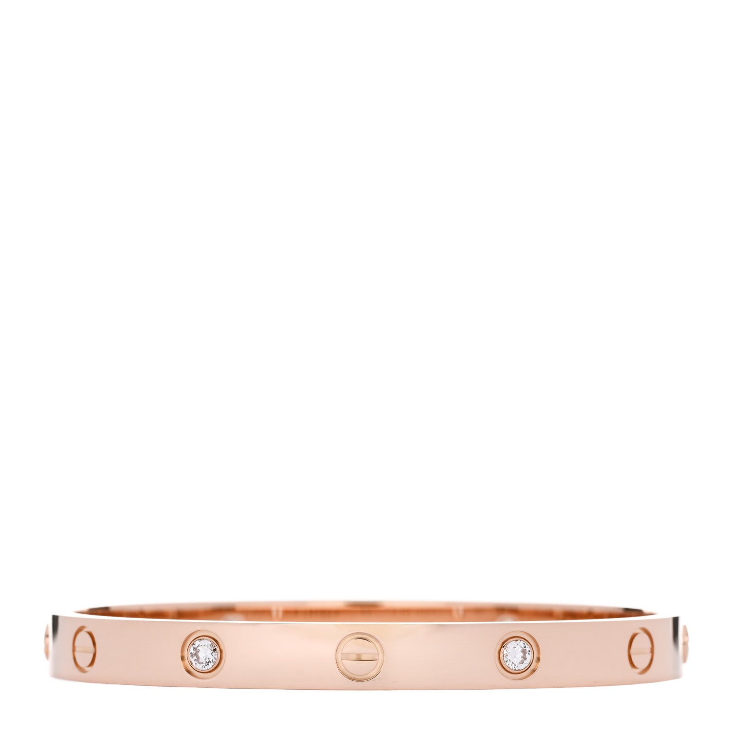 Cartier 18K Pink Gold 4 Diamond LOVE Bracelet 17 2 of 8