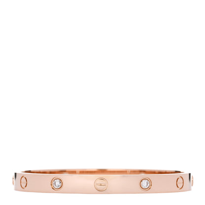 Cartier 18K Pink Gold 4 Diamond LOVE Bracelet 17 2 of 8