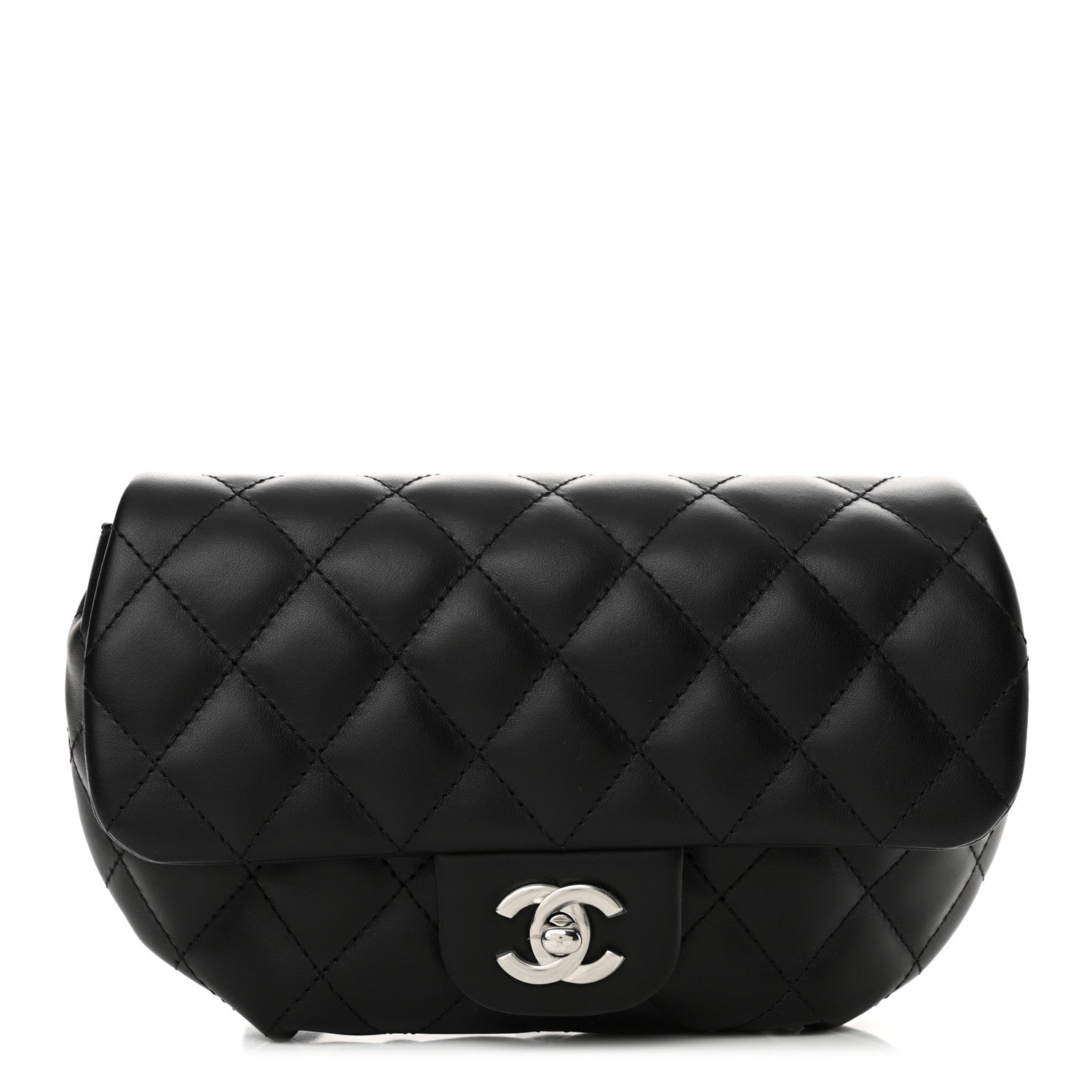 Chanel Calfskin Quilted CC Uniform Flap Belt Bag Black 1 of 10