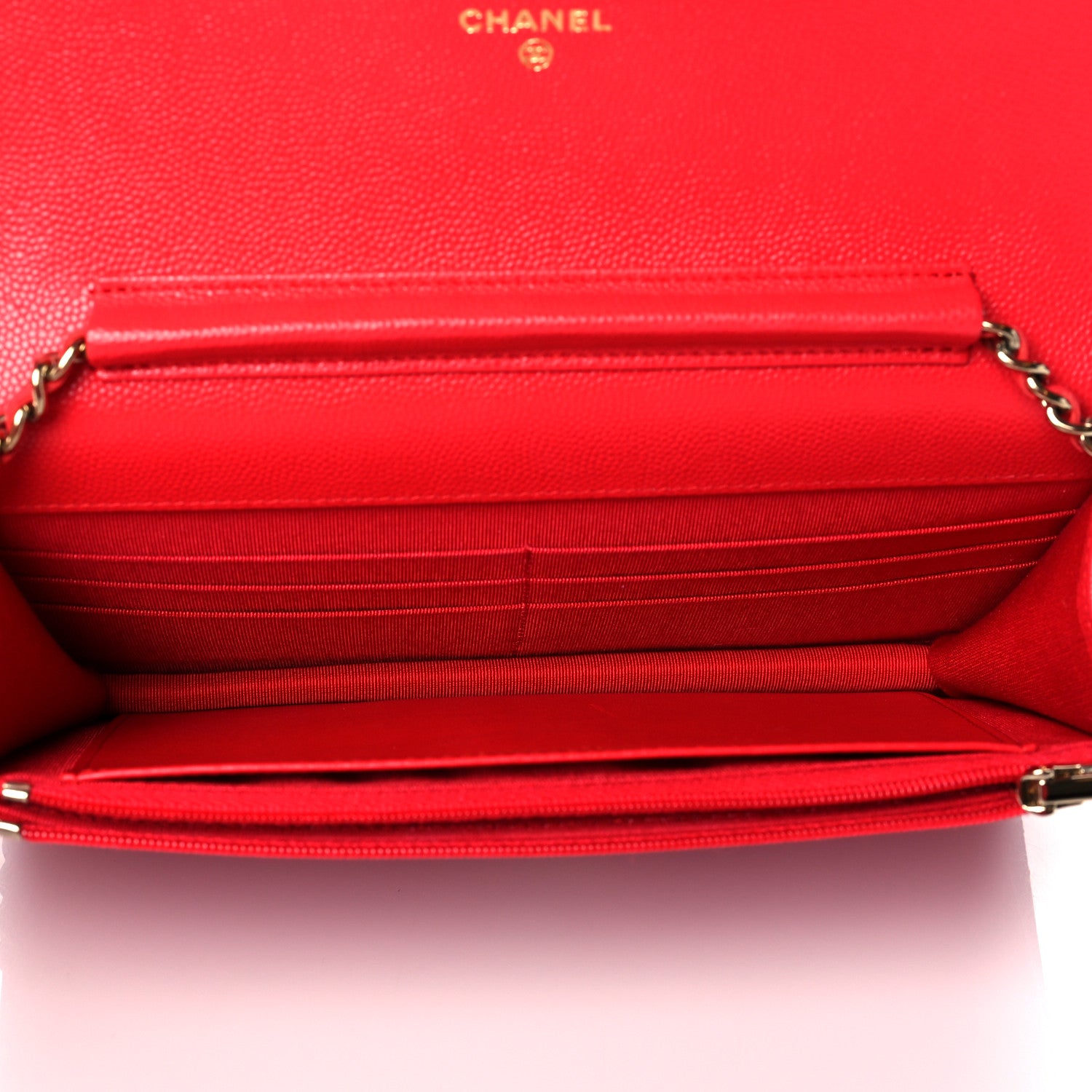Chanel Caviar Quilted Wallet On Chain WOC Red 5 of 11