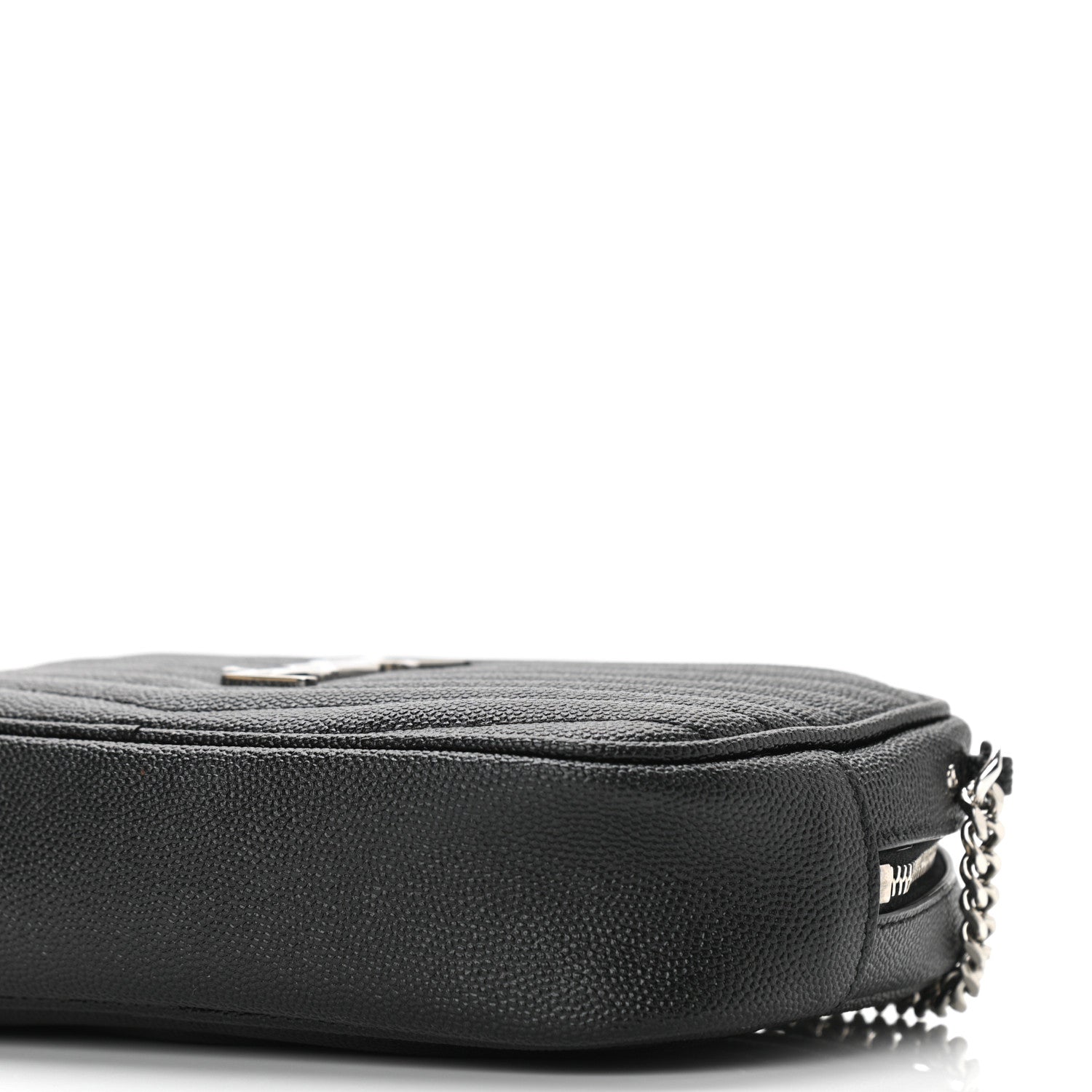 Saint Laurent Grain De Poudre Matelasse Monogram Mini Lou Camera Bag Black 4 of 10