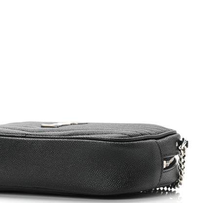 Saint Laurent Grain De Poudre Matelasse Monogram Mini Lou Camera Bag Black 4 of 10