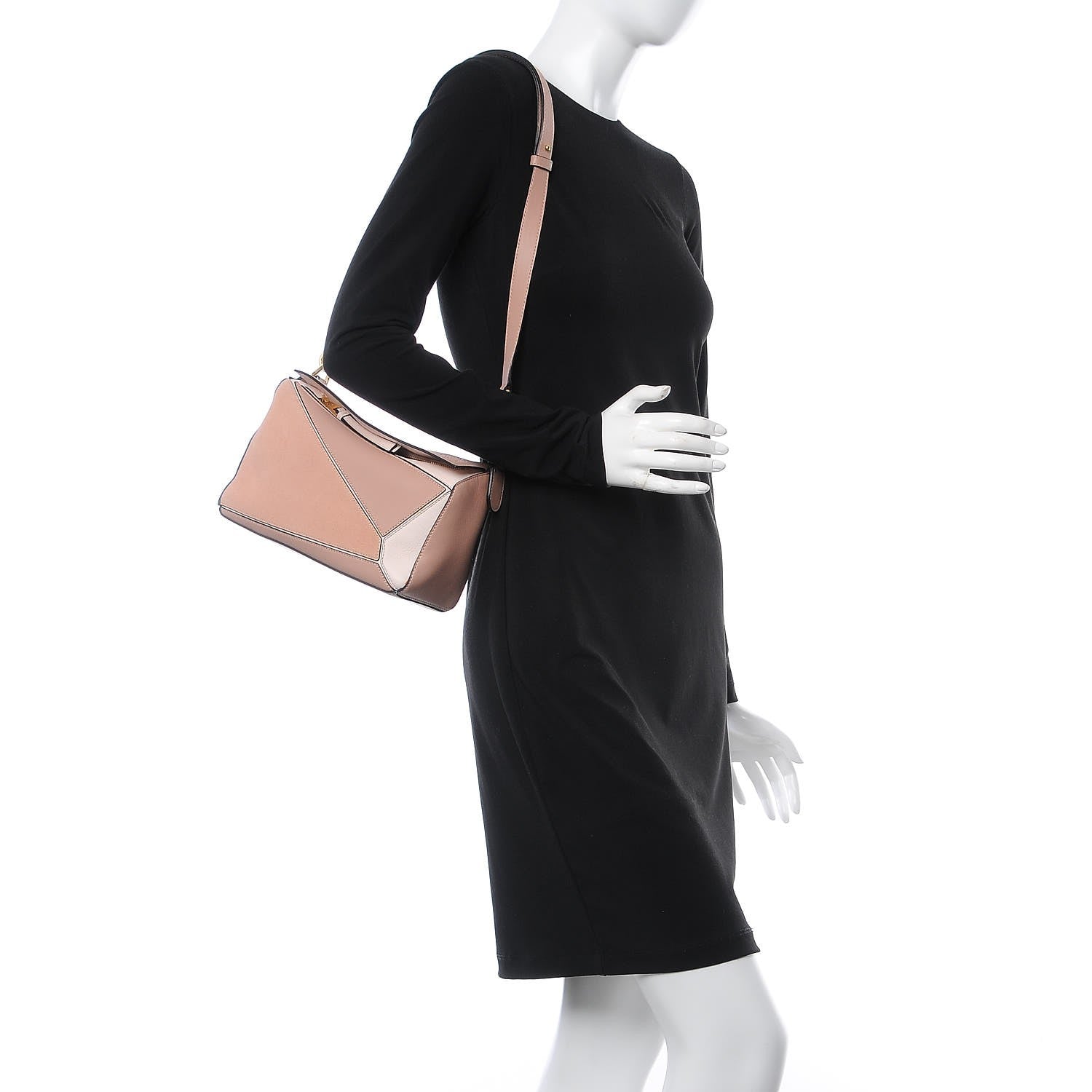 Loewe Calfskin Suede Small Puzzle Bag Blush 2 of 7