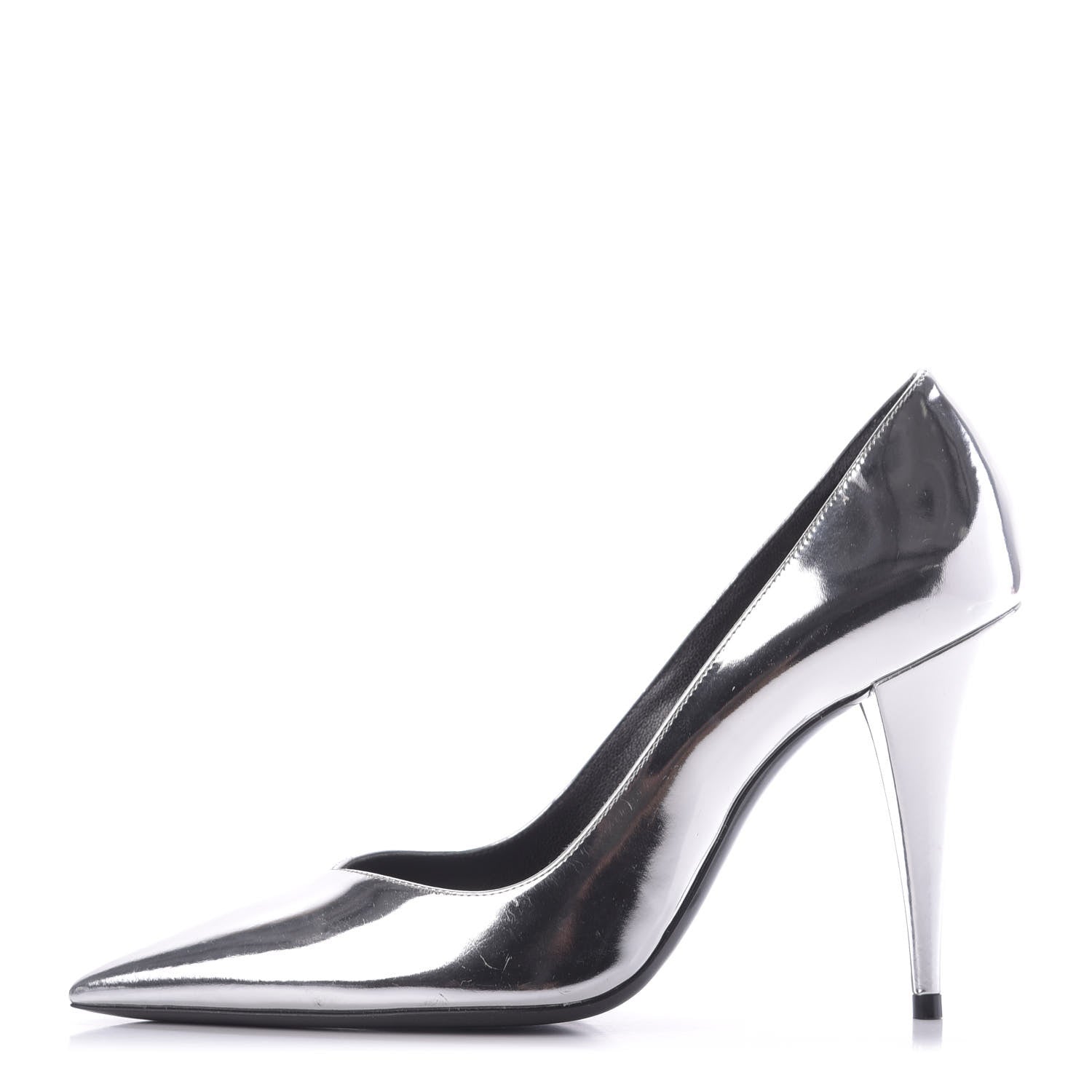 Saint Laurent Calfskin Kiki 100 Pumps 37 Silver 1 of 13