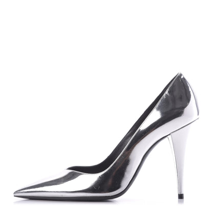 Saint Laurent Calfskin Kiki 100 Pumps 37 Silver 1 of 13