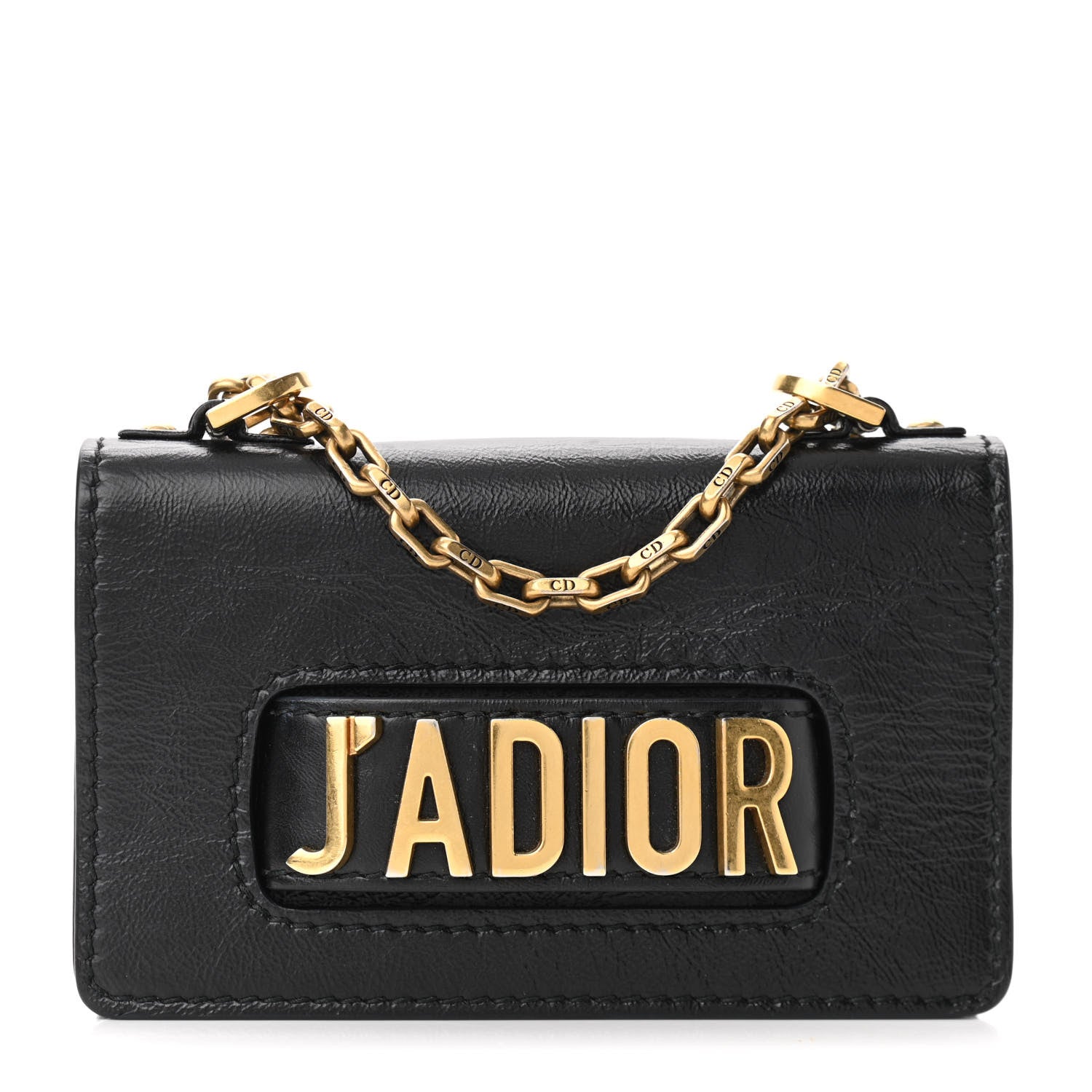 Christian Dior Crinkled Calfskin Mini J'Adior Chain Flap Bag Black 1 of 11