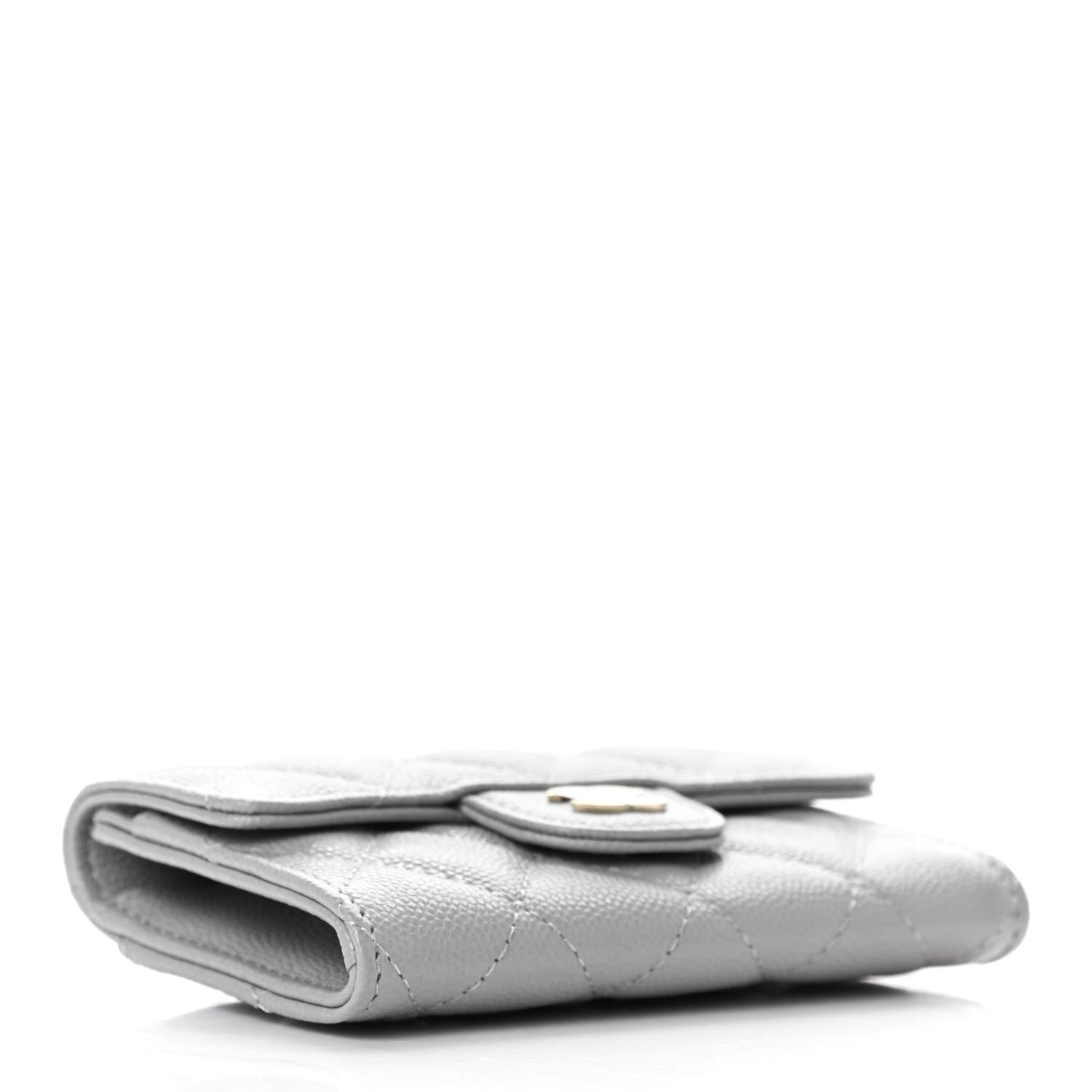 Chanel Caviar Quilted Flap Card Holder Wallet Grey 4 of 8