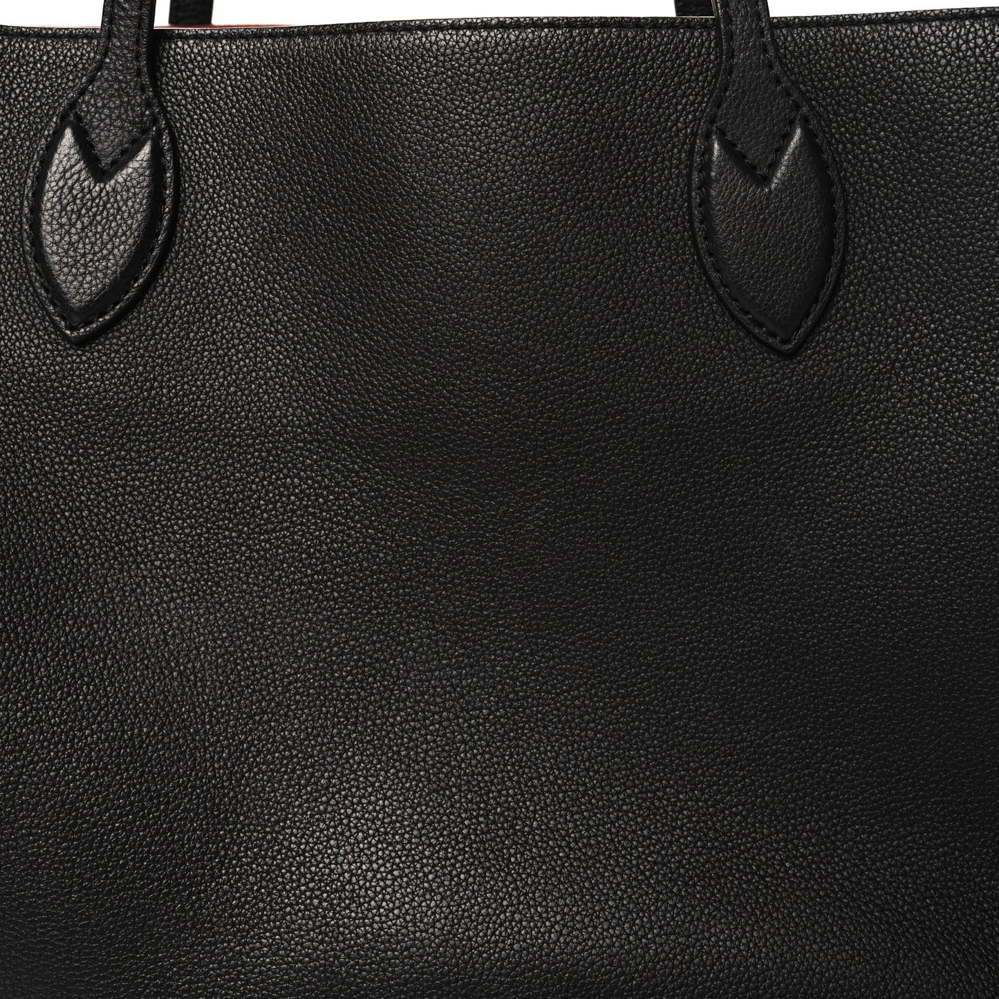Grained Calfskin Lockme Shopper Black