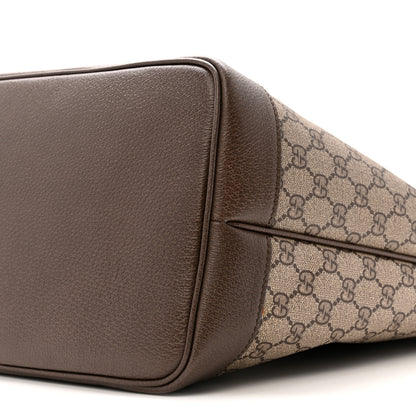 Gucci GG Supreme Monogram Textured Dollar Calfskin Web Large Ophidia Tote Beige Ebony New Acero 11 of 13