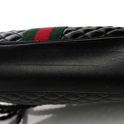 Gucci Calfskin Web Trapuntata Small GG Shoulder Bag Black 11 of 12