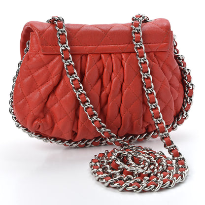 Chanel Washed Lambskin Mini Chain Around Messenger Red 2 of 10