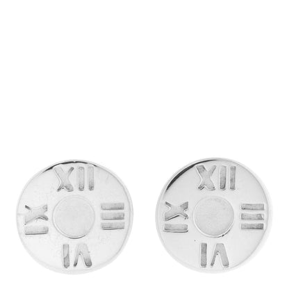 Tiffany Sterling Silver Atlas Round Earrings 1 of 5