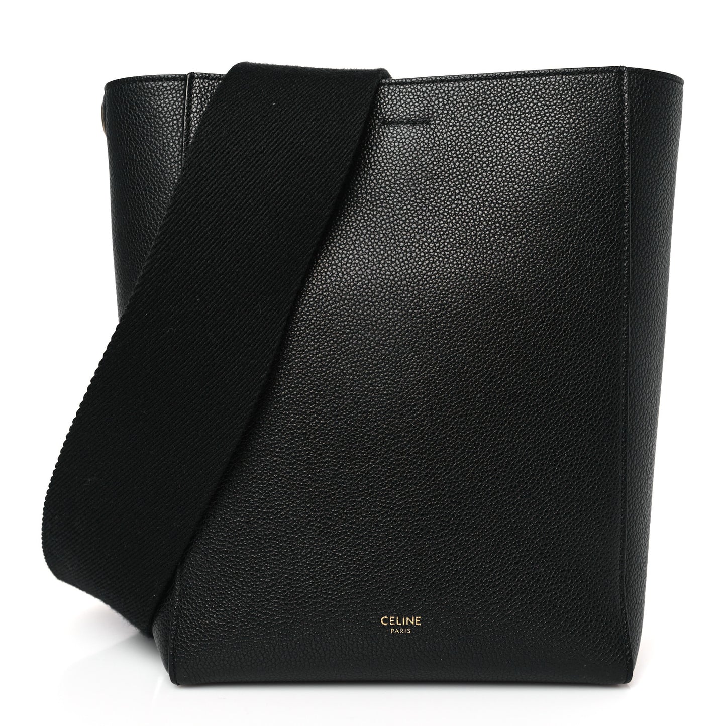 Soft Grained Calfskin Small Sangle Bucket Bag Black