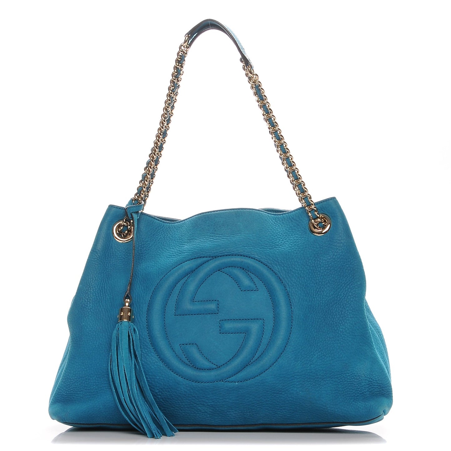 Vitello Range Medium Soho Chain Shoulder Bag Deep Cobalt