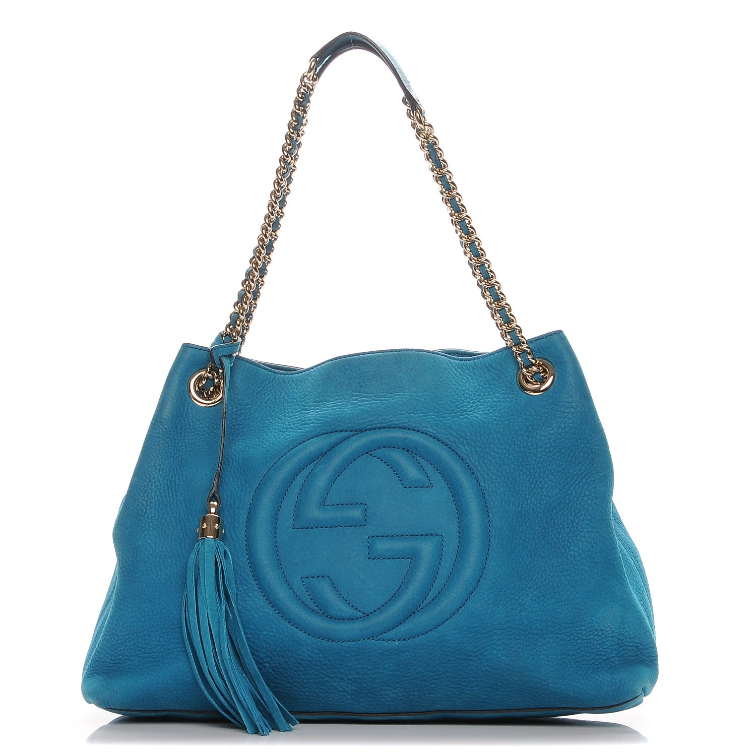 Gucci Vitello Range Medium Soho Chain Shoulder Bag Deep Cobalt 1 of 7