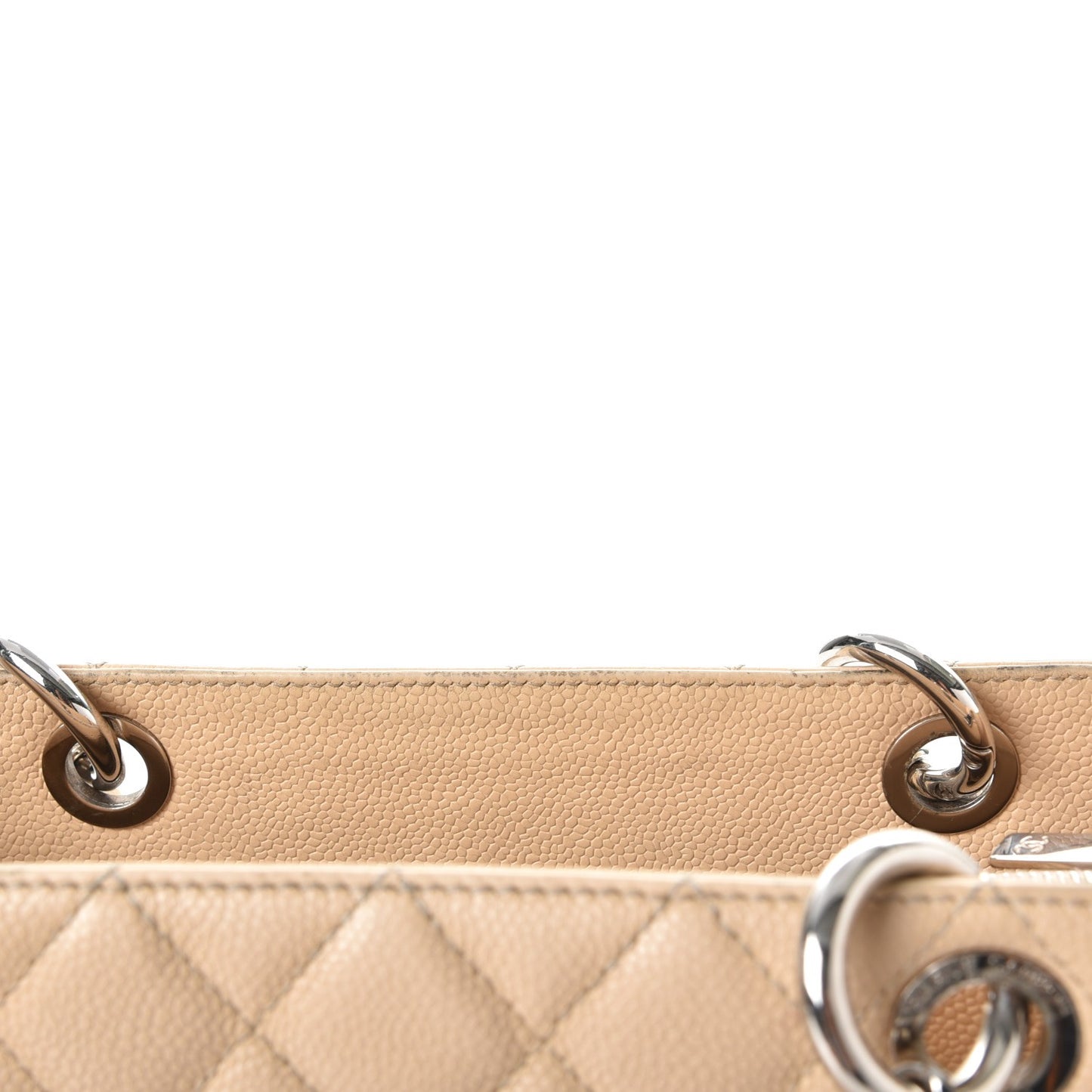 Caviar Quilted Grand Shopping Tote GST Beige Clair