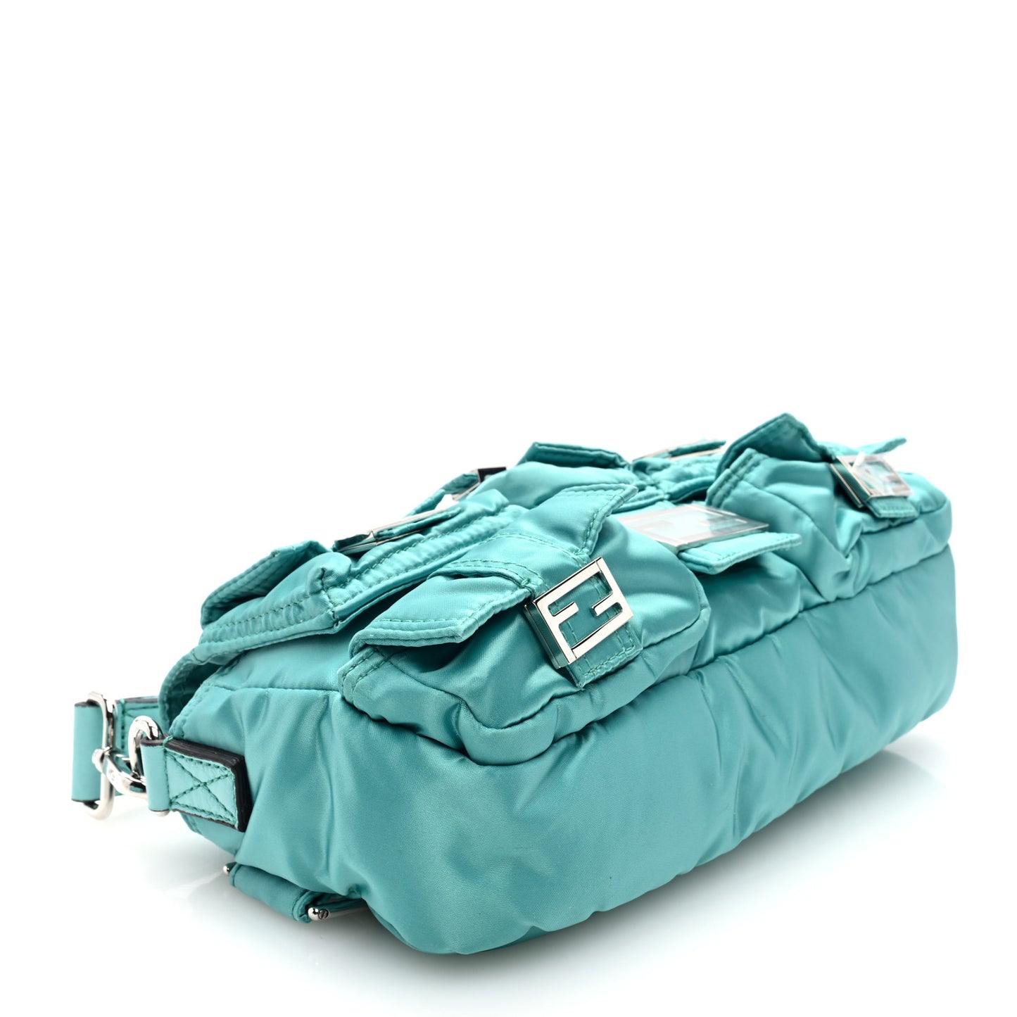 Econyl Cuoio Romano Multipocket Baguette Spring Turquoise