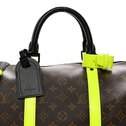 Louis Vuitton Monogram Macassar Keepall Bandouliere 50 Florescent Yellow 4 of 9