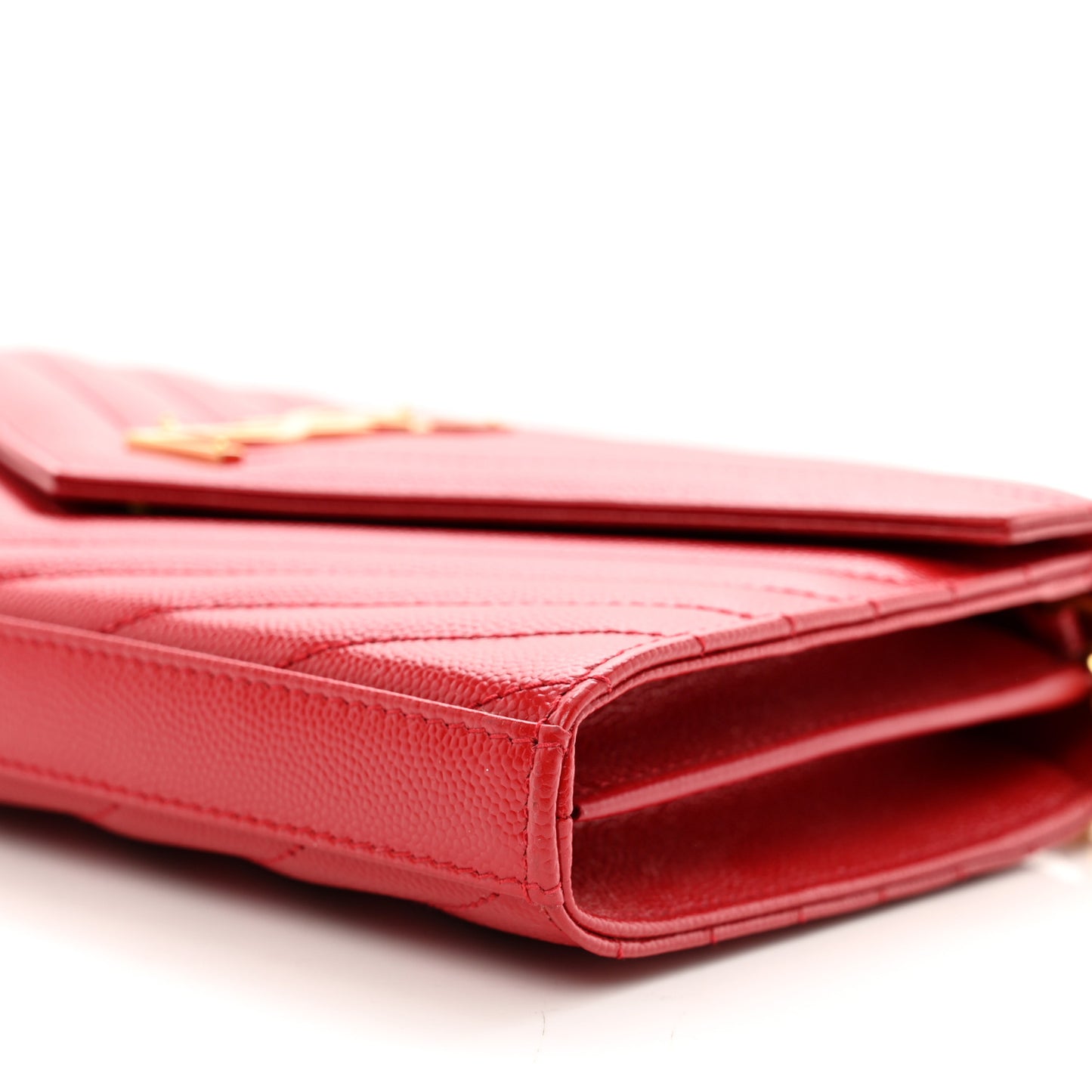 Grain De Poudre Matelasse Chevron Monogram Chain Wallet