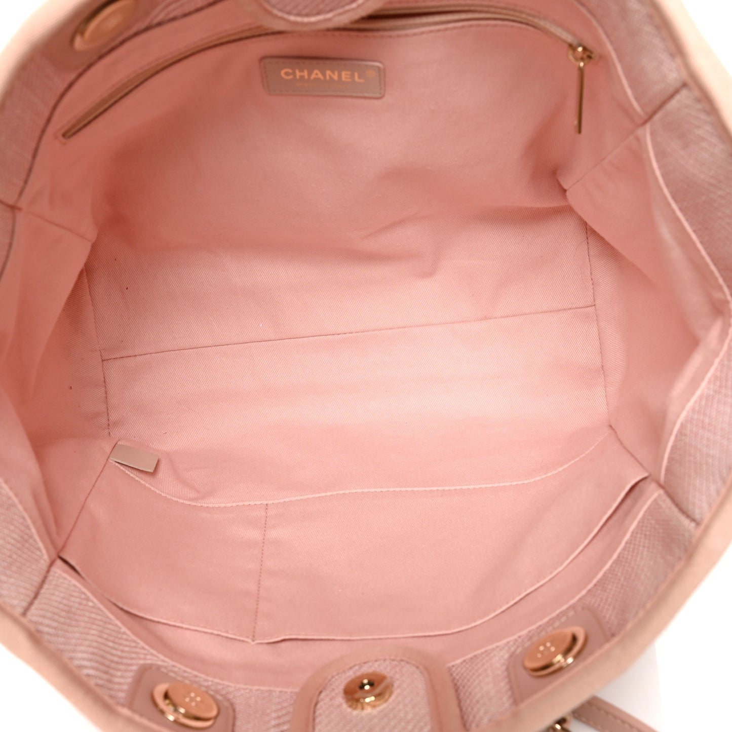 Mixed Fibers Calfskin Small Deauville Tote Rose Pink