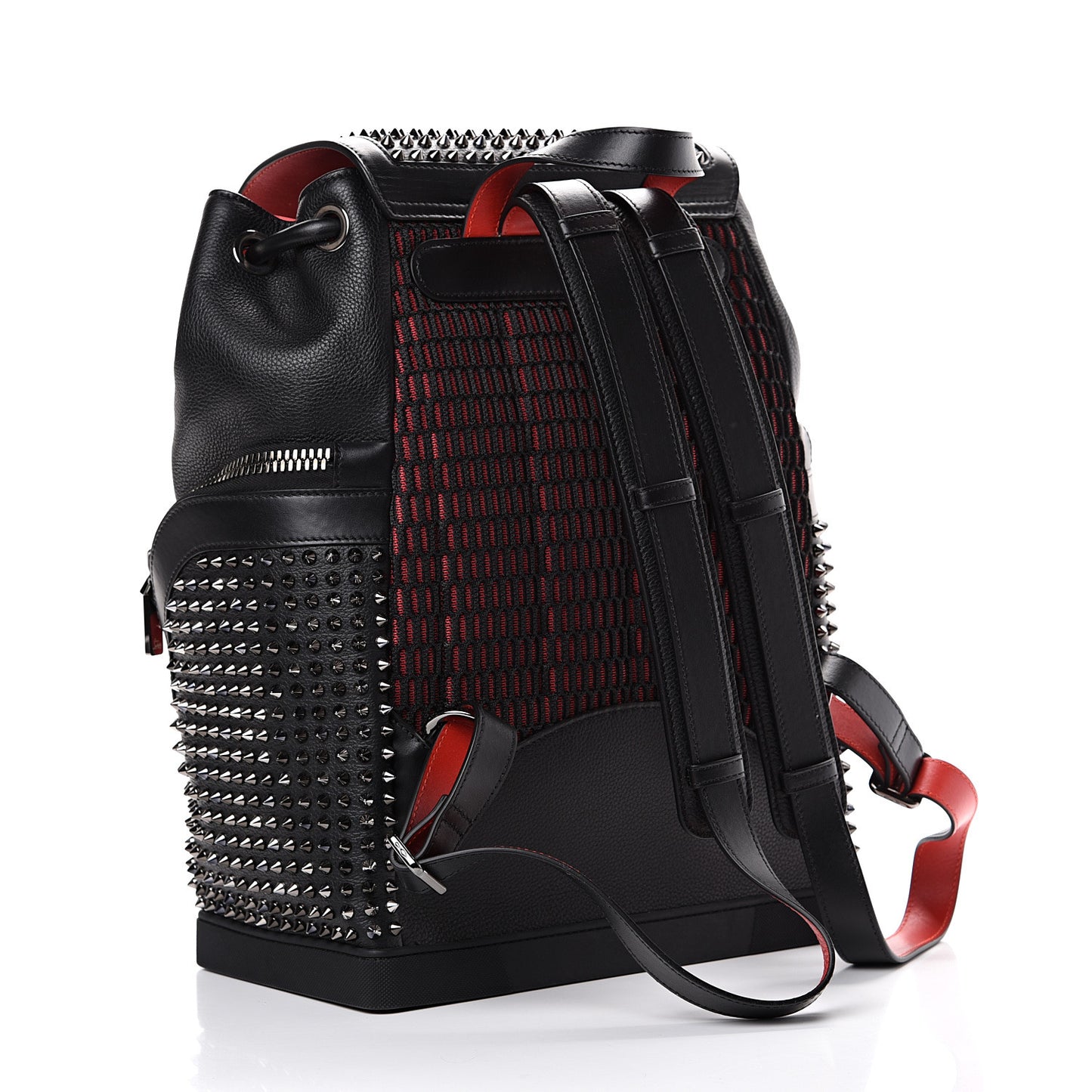 Calfskin Spiked Explorafunk Backpack Black