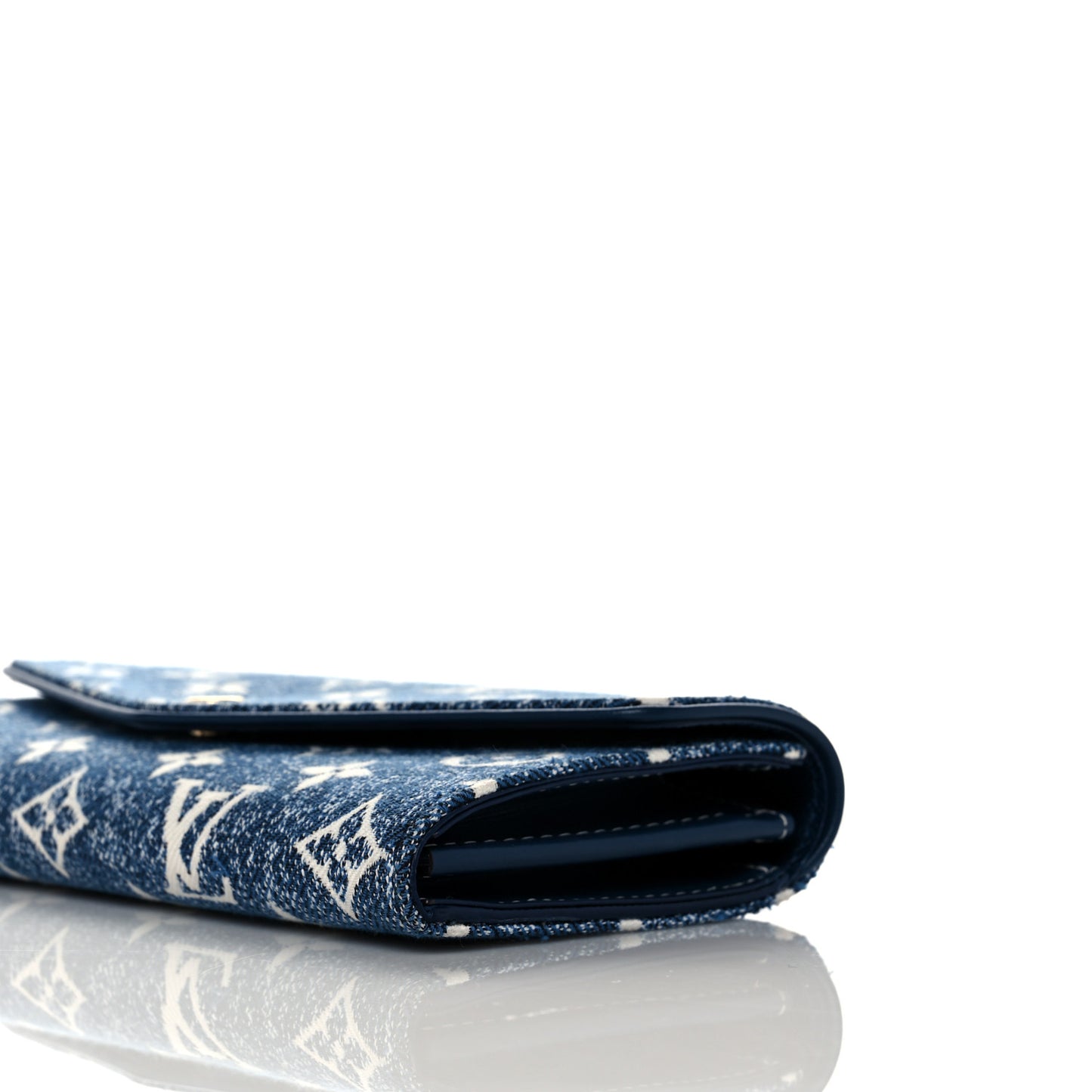 Monogram Jacquard Denim Sarah Wallet Bleu