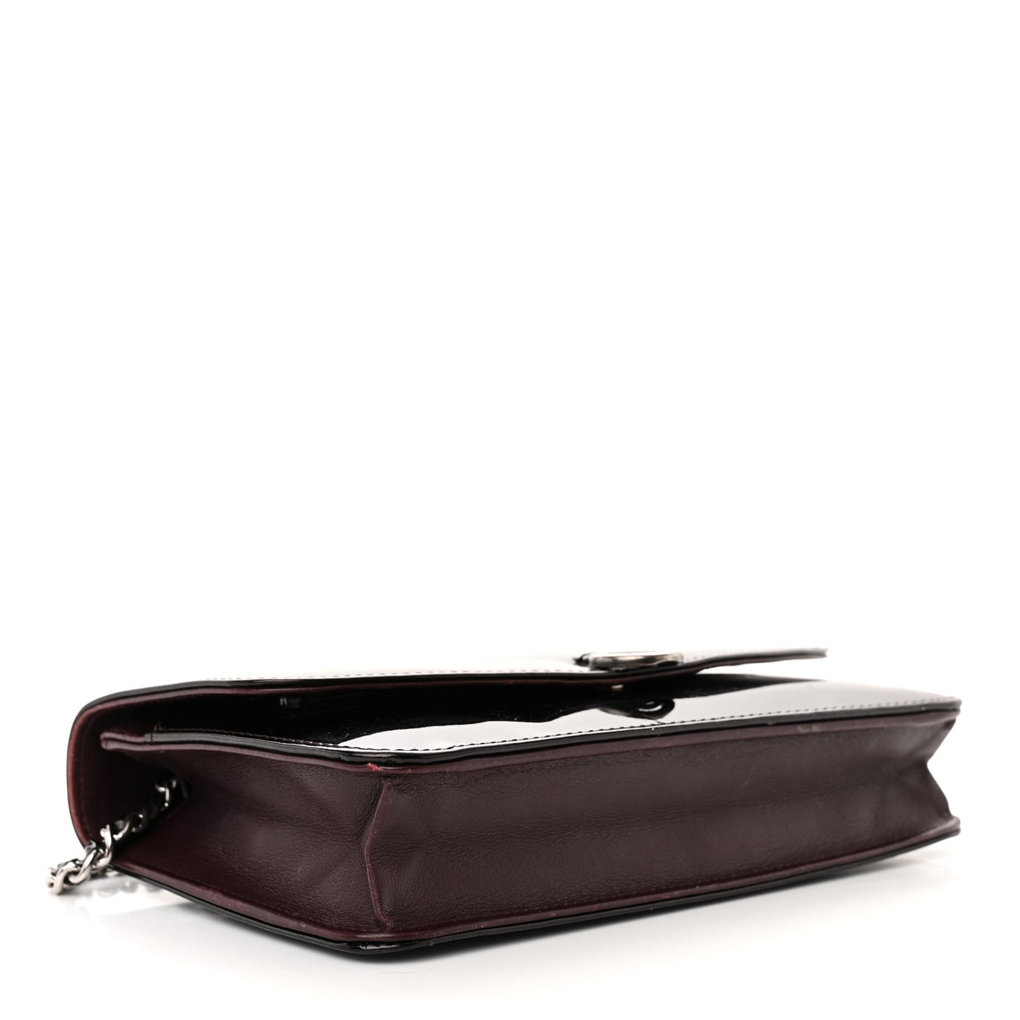 Patent Coco Cabas Wallet On Chain WOC Burgundy
