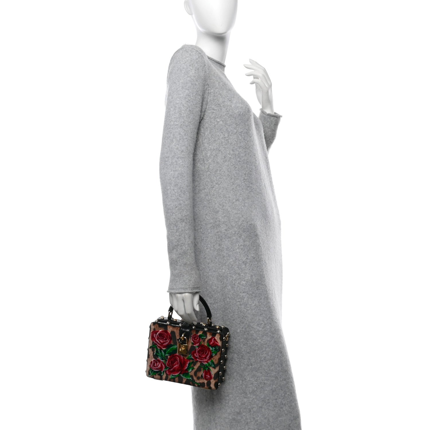 Dolce & Gabbana Velvet Snakeskin Leopard Floral Box Bag Black Multicolor 2 of 12