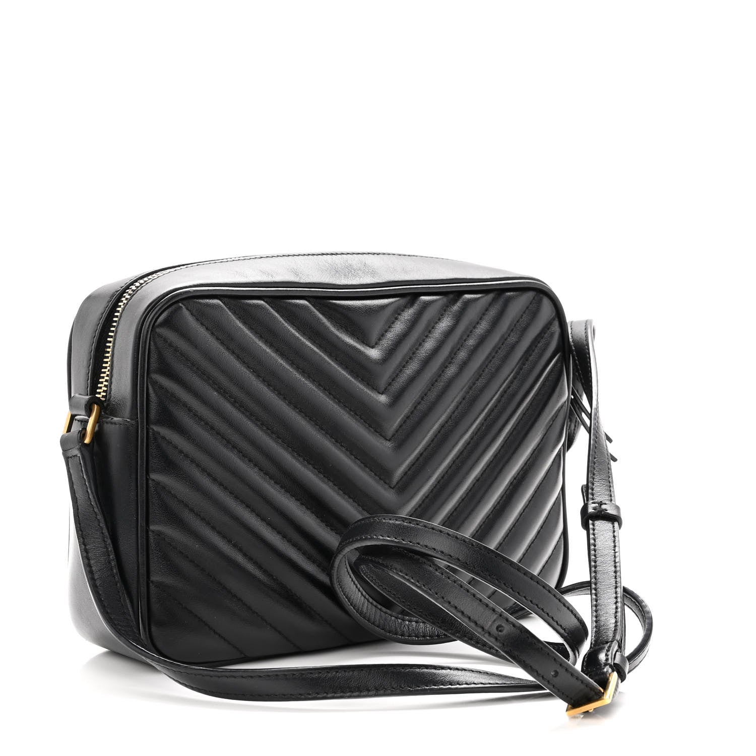 Saint Laurent Calfskin Matelasse Monogram Lou Camera Bag Black 3 of 9