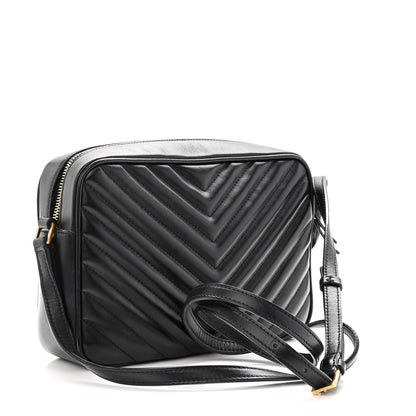 Saint Laurent Calfskin Matelasse Monogram Lou Camera Bag Black 3 of 9